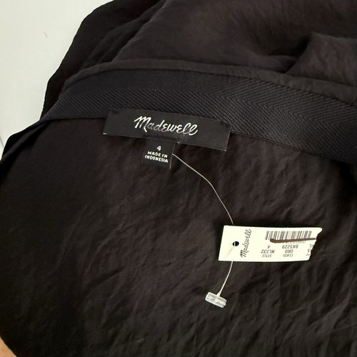 Madewell The Layton Midi-Schlupfrock in echtem Schwarz Größe 4 Strukturstoff - Bild 7 von 7