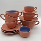 12 Pieces Lindt Stymeist COLORWAYS Cups & Saucers Salmon Blue Assorted