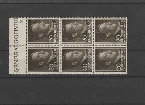 🇩🇪 GERMANY DEUTSCHE REICH 20 General Government Block 6 MNH