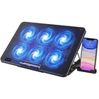 Efficient Laptop Cooling Stand with Non-Slip Baffle & Dual USB Ports - 6 Fans