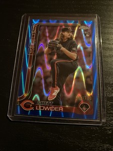 2025 Topps Chrome Rhett Lowder #147 (RC) Blue RayWave Refractor Numbered 030/150