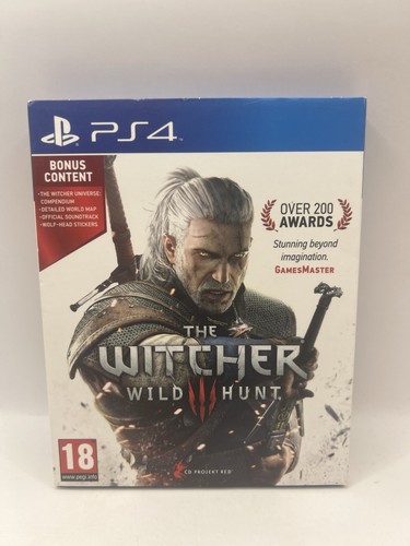 The Witcher 3: Wild Hunt (PlayStation 4, 2015) mit Schutzhülle Karte Soundtrack PS4