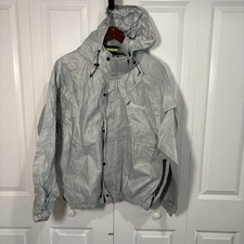 Frogg Toggs Rain Jacket Mens M Gray Waterproof Hooded Lightweight Outdoor Hike