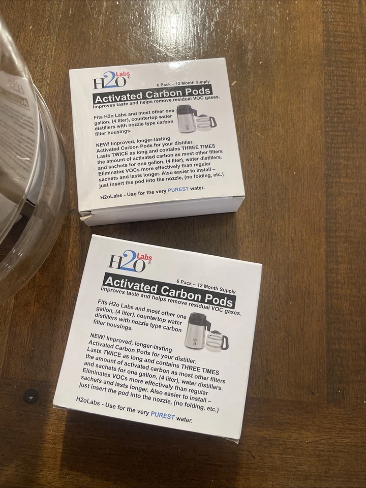 Megahome Water Distiller Replacement 4 Liter Glass Carafe , 9 Carbon Pods ! - Image 2 of 4