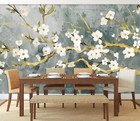 3D White Flowers M6673 Wallpaper Wall Mural Removable Self-adhesive Sticker Romy