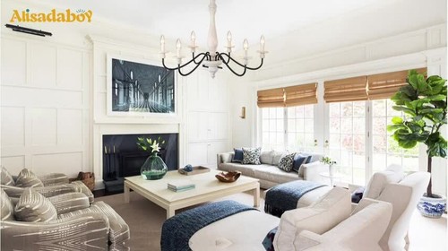 Hanging Candle Chandelier Pendant Light Fixture Living Room Lighting Foyer White - Video 1 of 1