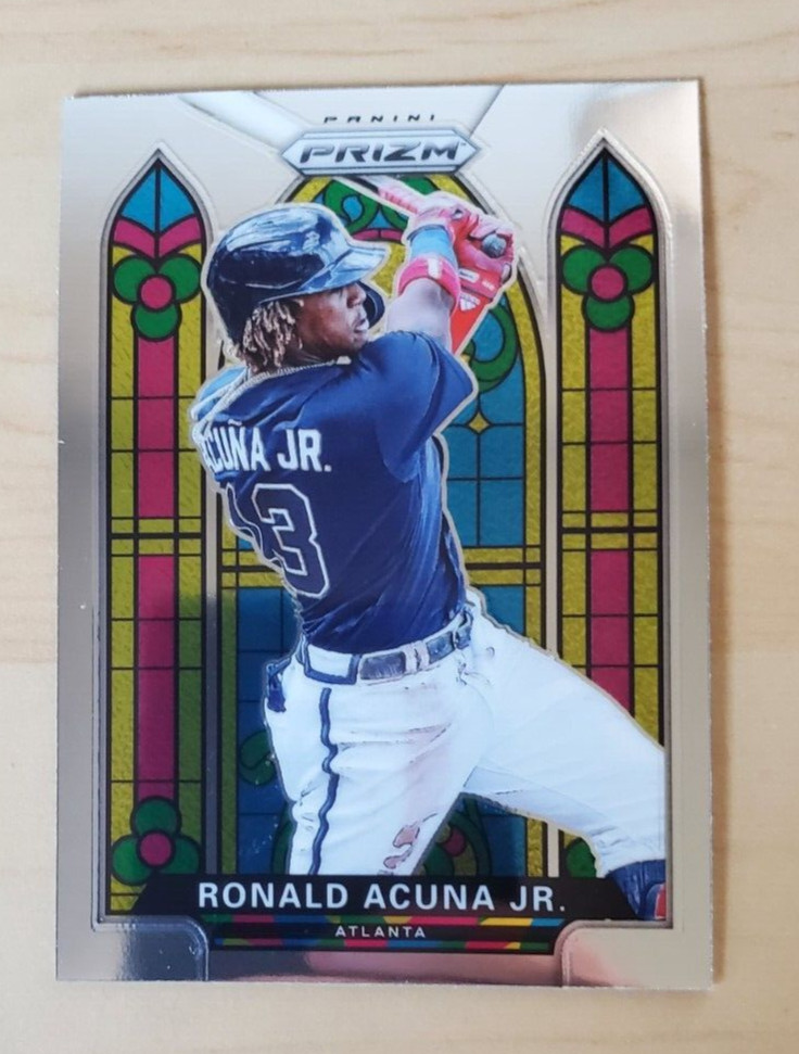 2021 Panini Prizm Ronald Acuna Jr. Silver Stained Glass #SG-4 Atlanta Braves