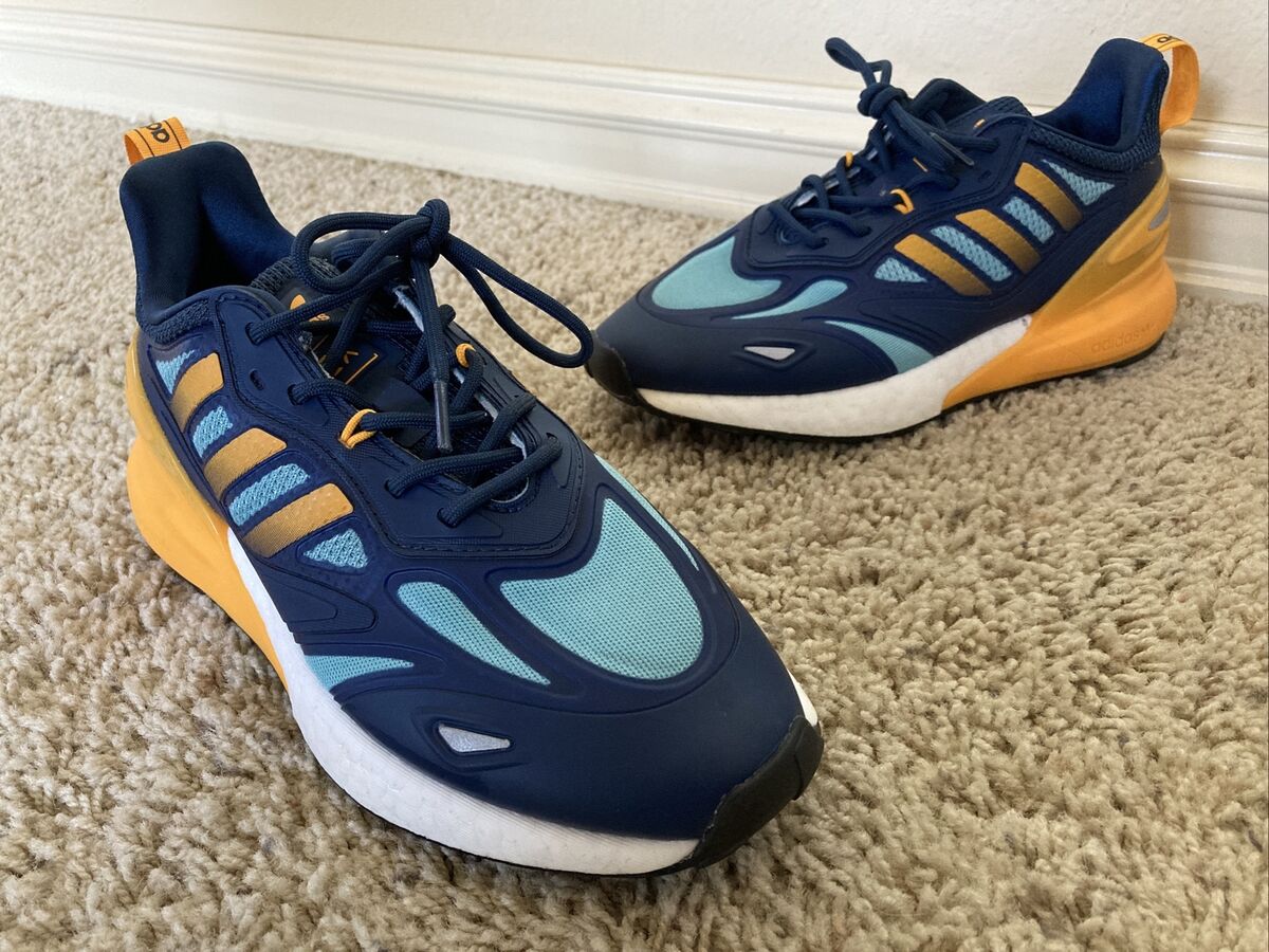 Adidas Oniginals ZX 2K Boost 2.0 Shoes Sneakers Blue Yellow Adidas Oniginals ZX 2K Boost 2.0 Shoes Sneakers Blue Yellow