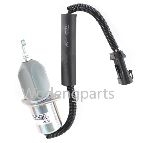 12V Fuel Stop Solenoid Valve SA-4806-12 for Kubota Volvo Skid Steer Loader - Picture 3 of 4