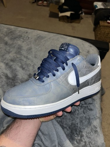 Nike Air Force 1 Low Premium 2007 Grey Navy Croc Vintage Rare - Picture 8 of 13
