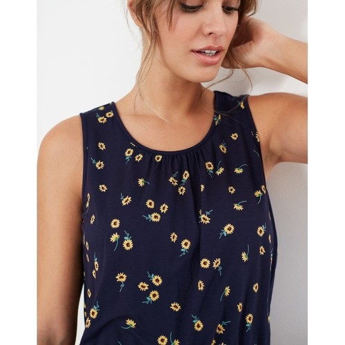 Joules UK 10 Navy Blue Floral Sunflower Maxi Dress - EcoVero Viscose, Sleeveless - Picture 12 of 14