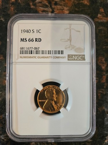 1940 S LINCOLN WEIZEN CENT PENNY - NGC MS66 RD
