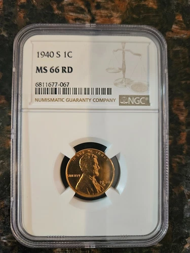 1940 S LINCOLN CENT PENNY- NGC MS66 RD