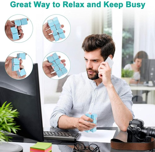 Kinder sensorischer Infinity Würfel Zappeln Spielzeug Stressabbau Geschenk Spiel für Autismus Angst - Bild 6 von 20