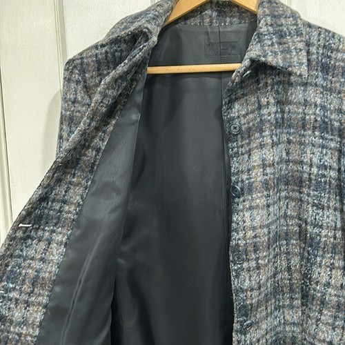 Ferla Baby Alpaca Muted Plaid Button Front Women's Jacket Coat - Size 14 Regular - Picture 7 of 11