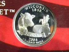 2004 S SILVER GEM PROOF WISCONSIN STATE QUARTER 90% SILVER FREE SHIP