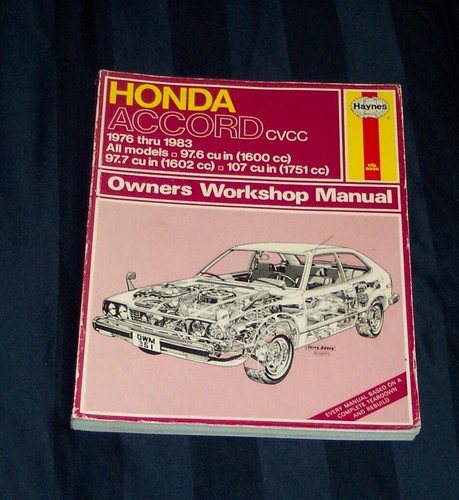 Haynes 1976-83 Honda Accord CVCC Automotive Repair Manual Maintenance Book #351