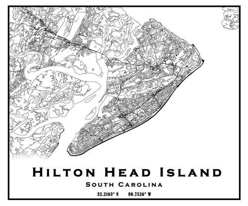 Hilton Head Island South Carolina Map - Picture 1 of 5