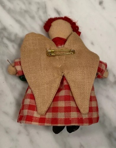 Vintage Angel Navidad Pin adorno tela Alexis Hattie Choice - Imagen 4 de 4