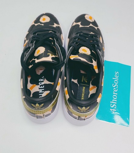 NEW Adidas Women's SIZE 5.5 Marimekko Bryony Poppy Floral Black Gold Pink GW2264 - Picture 3 of 6