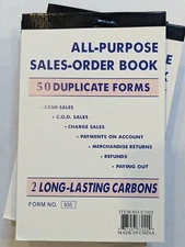 10 Books - 50 Sets 3.5" X 5.5"Sales Book Order Receipt Invoice Carbonless Copy