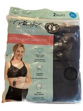 Playtex Maternity 2 PAIRS Seamless Over the Belly Maternity Briefs Black