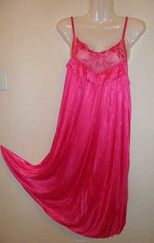 FLORAL LACE SILKY SLEEVELESS WOMEN NIGHTGOWN SLEEPWEAR VERY SOFT - Picture 19 of 33