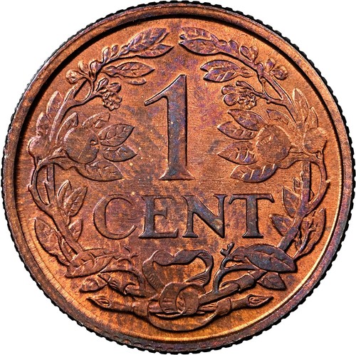 1968 MS65 RB Netherlands Antilles Cent Fish & Star NGC UNC KM 1 RARE! - Picture 4 of 5