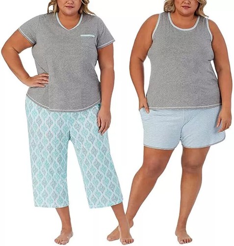 Juego de pijama de algodón de 4 piezas para mujer Carole Hochman - Imagen 4 de 16