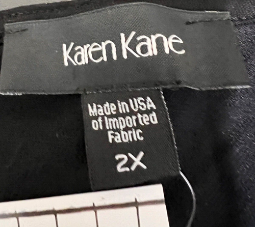 Karen Kane Womens DRESS 2X Black Gold Sparkle V-Neck Designer Lined NEW $158 - Picture 3 of 15