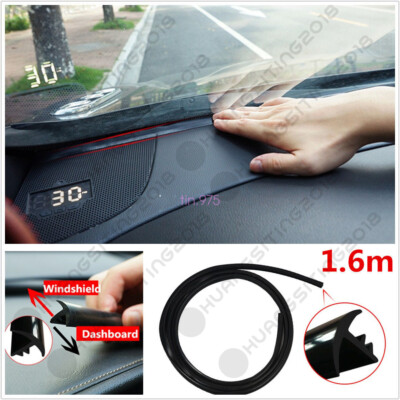 1.6m //5.25ft Car Windshield Dashboard Soundproof Anti-dust Sealing Strip Black