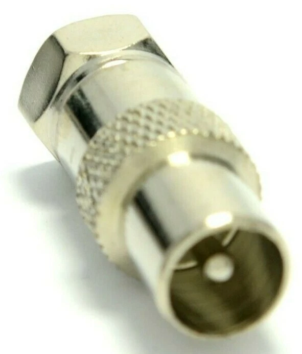 F TYPE MALE PLUG TO RF PLUG TV FREEVIEW AERIAL COAXIAL CABLE ADAPTER CONVERTER - Image 3 of 3