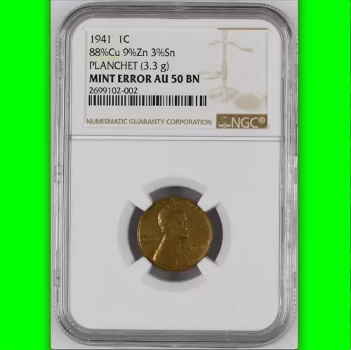 1941 NGC AU50 Off-Metal Error or Pattern 1C ✅ $3,055 APR✅ Gorgeous Lincoln Cent