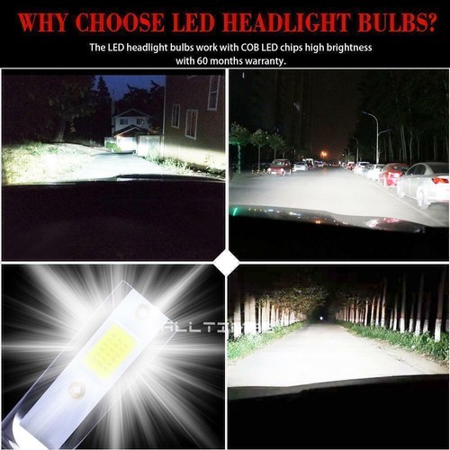 2x H1 COB LED Headlight High Low Beam Bulbs Kit 6000K Super White Bright Lights - Bild 9 von 12