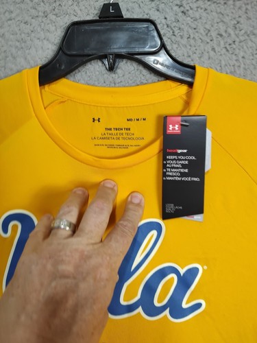 New UCLA Shirt Adult Medium Under Armour Yellow Graphic NCAA Sports Active Mens - Picture 9 of 15