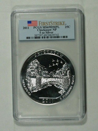 2011 ATB 5oz Chickasaw 25c. PCGS MS69DMPL F.S. - Picture 3 of 5
