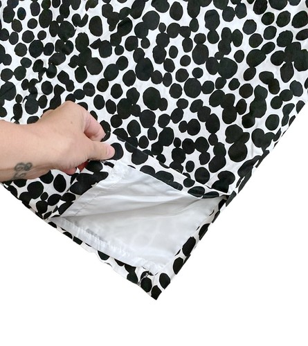 LARRY LEVINE Womens Plus Size 24W Black White Polka Dot Back Zip Lined Skirt - Picture 5 of 7