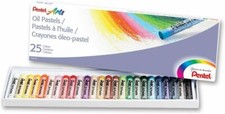 Pastelli A Olio Pentel Colorati Assortiti - Confezione Da 25
