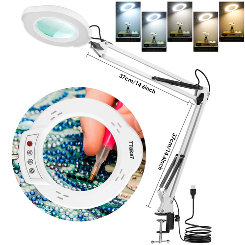 72LED 8X/10X NEW Illuminated Magnifier USB 3 Colors LED Magnifying Glass for Sol - Picture 10 of 22