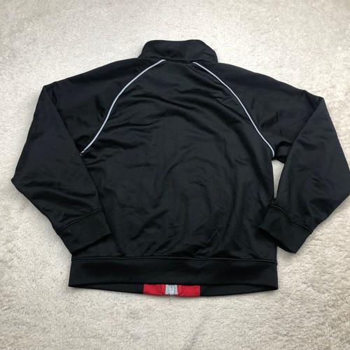 Nike Boys Youth 7 Black Red Full Zip Sweatshirt Track Jacket - Picture 7 of 7