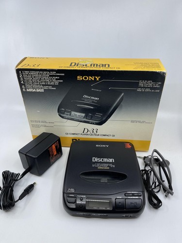 Boxed Rare Vintage Sony D-33 DiscMan Portable CD Player - 第 1/1 張圖片