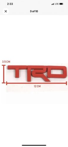 TRD RED Rear EMBLEM FOR TOYOTA HILUX REVO FORTUNER ALTIS YARIS Tacoma 4runner - Picture 4 of 4