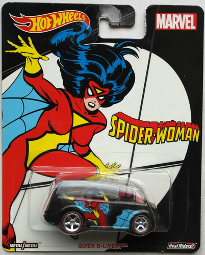 Hot Wheels Pop Culture Quick D-Livery schwarz Spider-Woman Neu/OVP Real Riders