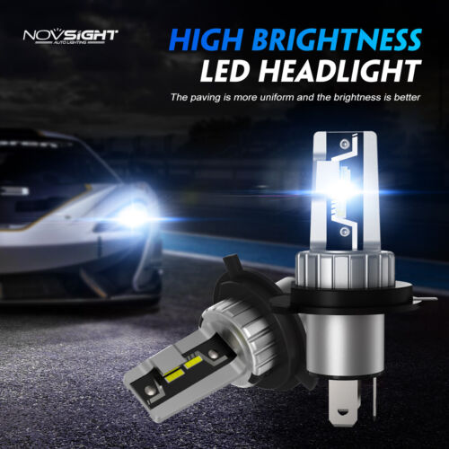 NOVSIGHT Pair H4 Headlight Globe Light LED 6500K High Low Beam Bulbs Kits Xenon - Picture 3 of 14