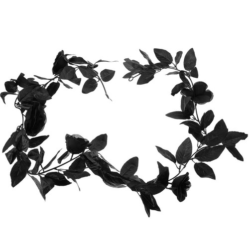 Black Artificial Flowers Roses Vine Garland Fake Vines for Decoration - Picture 5 of 12