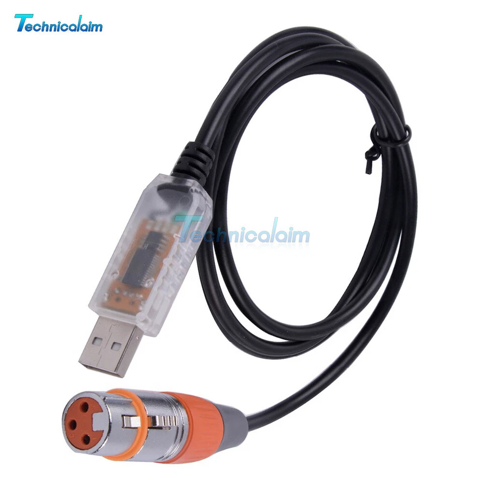 USB to DMX Interface Adapter Cable Stage Light PC DMX512 Controller Dimmer DMX - Bild 2 von 4