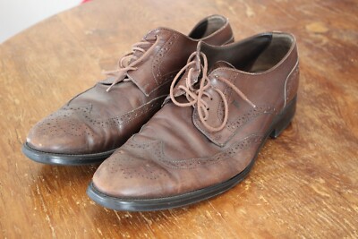 Tods Brown Leather Brogue Lace Up Derby Dress Shoes Mens  display picture 1