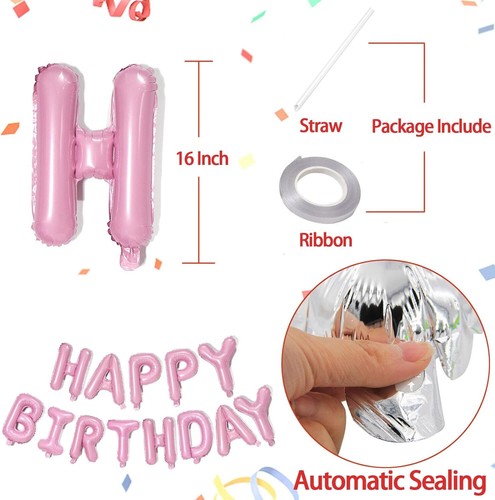 Globos de Feliz Cumpleaños 16" Bandera Carta Bunting Lámina Globo Fiesta Decoraciones - Imagen 65 de 85