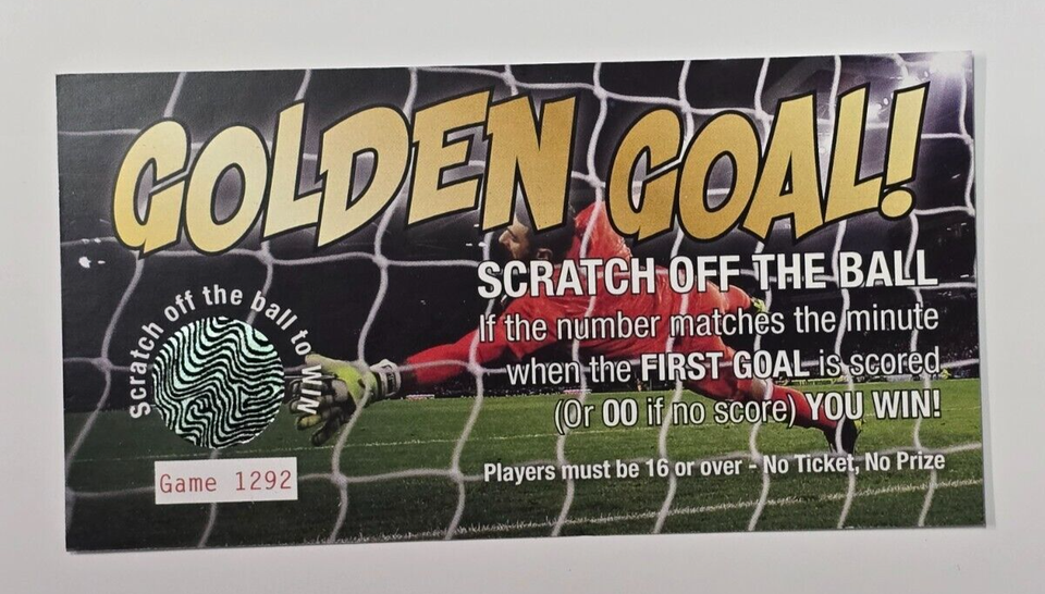 GOLDEN GOAL CARDS / FIRST GOAL SCORED Fundraising Scratch Cards - 91 ...