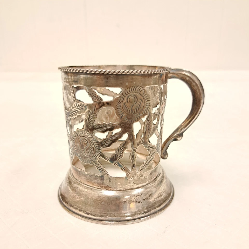 Portavasos vintage MÉXICO PLATA ESTERLINA 925 perforado  Foto 3 de 4